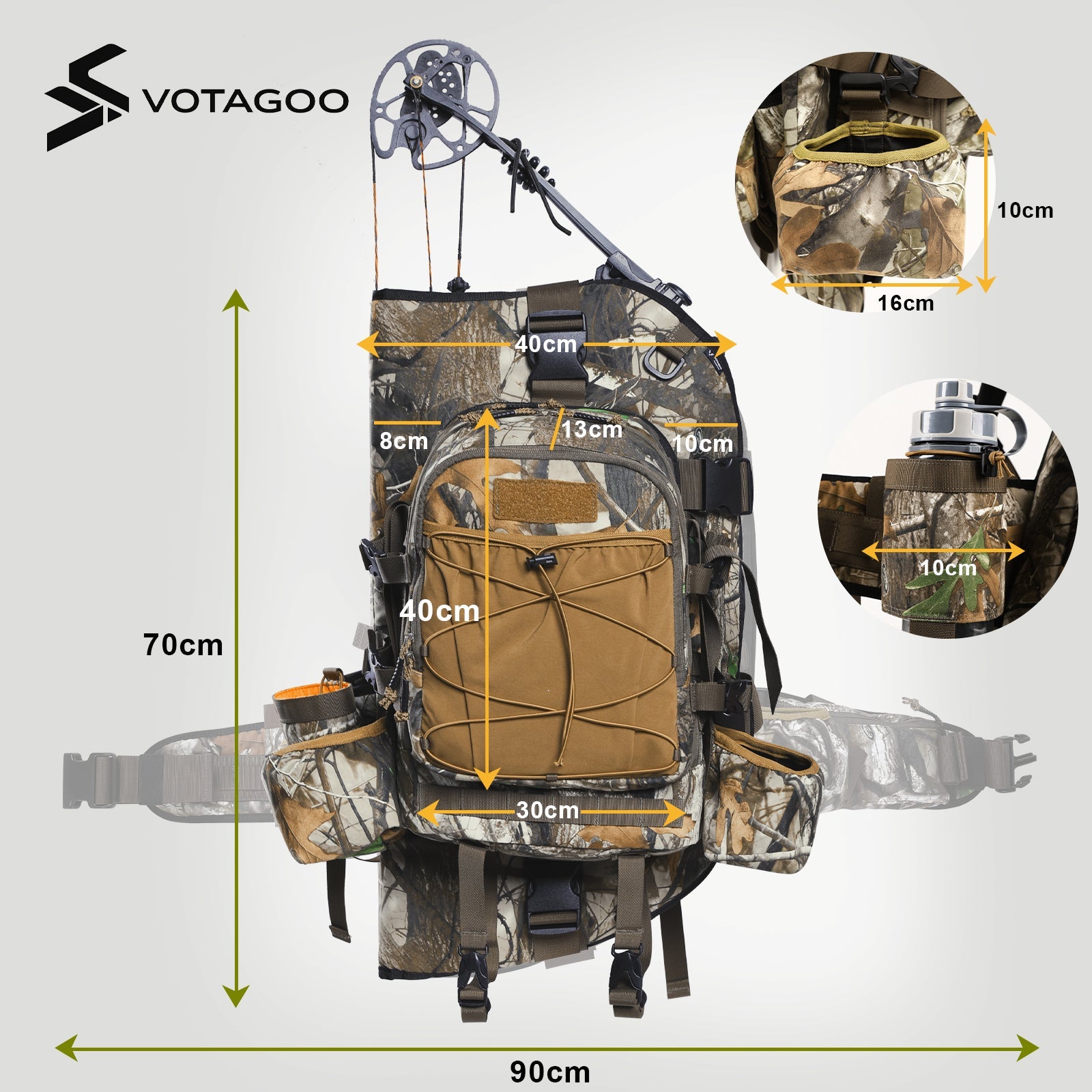 VOTAGOO® Hunting Backpack with Bow Holder